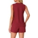 thumbnail image 3 of INSPIRAR CHIC Conjuntos de Pijamas de Mujer de Tejido Waffle Sin Mangas con Cuello en V, Top de Tanque con Pantalones Cortos, Conjuntos de Lounge L Rojo, 3 of 6