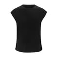 thumbnail image 4 of Gbsyewxs Mens Shirts Short Sleeve Crew Neck Solid Color Fashion Summer Shirts For Men Black, 4 of 7