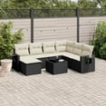 thumbnail image 1 of vidaXL 8 Piece Garden Sofa Set with Cushions Black Poly Rattan, 1 of 5