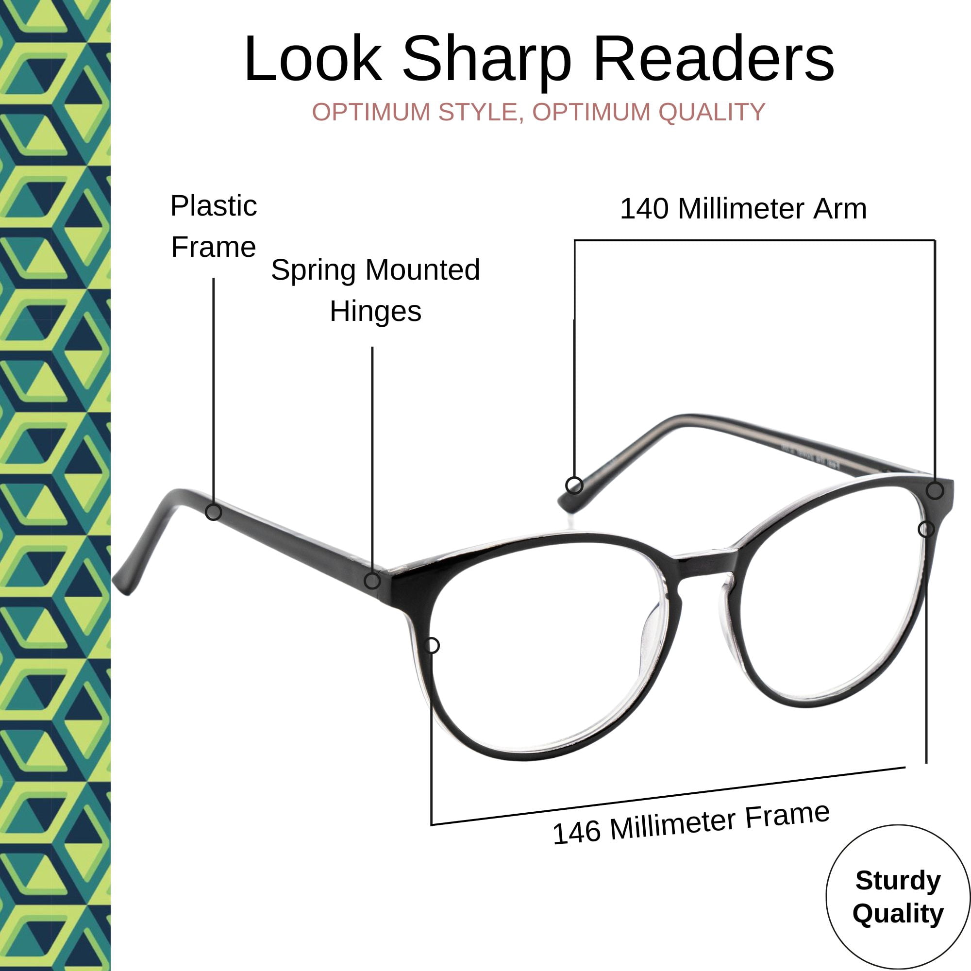 Optimum Optical Signature Blue Light Filtering Readers - Look Sharp, +1.5
