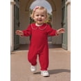 thumbnail image 5 of BemeyourBBs Baby Girls Jumpsuit Romper Newborn Coming Home Outfit Long Sleeve Doll Collar Frills Romper Fall Winter Spring Baby Essentials Clthes, 5 of 9