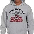 thumbnail image 2 of Check Out My Balls Christmas Hoodie Sweatshirt Unisex X-Large Grey, 2 of 5