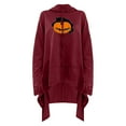 thumbnail image 3 of Women Multiple Color Exquisite Retro Nature Printing Long Sleeve Polyester Size Hooded Pullover(Wine,M), 3 of 4