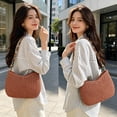 thumbnail image 5 of BUDAO00 Summer Woven Beach Bag Crossbody Bag Purse For Women, Bohemian Shoulder Bag, with Chain Shoulder Strap, Beach Tote for Travel or Daily Use (Brown), 5 of 6