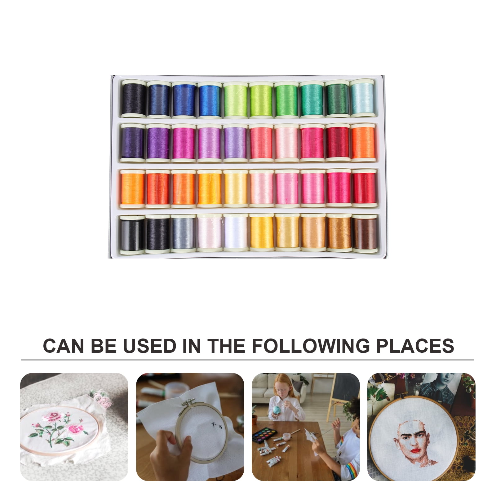 Tersarium 40 Rolls of Embroidery Thread DIY Embroidery Thread Colorful Sewing Thread Embroidery Kit
