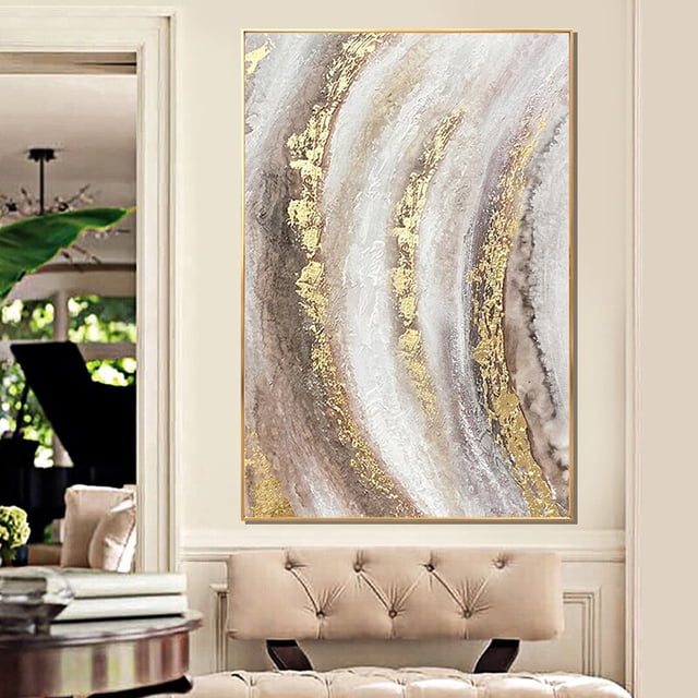 5D DIY Diamond Painting kits Golden Gorgeous Abstract art cross stitch full square round diamond embroidery mosaic decor,Round drill 24x30cm Gao Jinjia LED