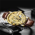 thumbnail image 3 of Men's Watch Fashion Design Leather Band Analog Alloy Quartz Wrist Watches NEW Watches for Men on Sale (A Gold), 3 of 4
