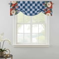 thumbnail image 5 of Tie Up Valance for Windows Japanese Style Flowers Curtains Valances Rod Pocket Valance Window Treatments Harmony Blue Check Buffalo Plaid Balloon Curtains for Kitchen Living Room Bedroom 54x18 Inch, 5 of 9