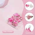 thumbnail image 3 of EOEMY 26Pcs Breast Cancer Pink Awareness Ribbon Theme Alloy Enamel Pendants 17.5~27mm, 3 of 9