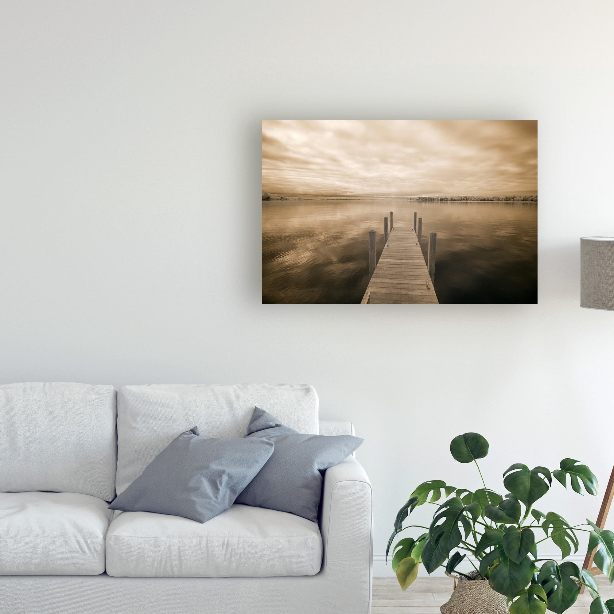 Trademark Fine Art 'Dock At Crooked Lake Conway Michigan' Canvas Art by Monte Nagler