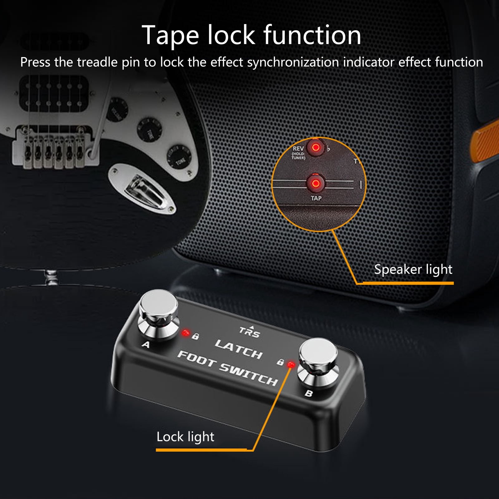 Digital Reverbs Guitar Pedal Double Pedal External Foot Switches Double Step Nails for Home Practice and Live Shows