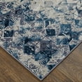 thumbnail image 3 of Feizy Indio Modern Diamond, Blue/Ivory/Gray, 3'11" x 6' Accent Rug Stain Fade Resistant Pet & Kid Friendly Bohemian & Eclectic Geometric Floor Rug for Living room Bedroom, 3 of 8