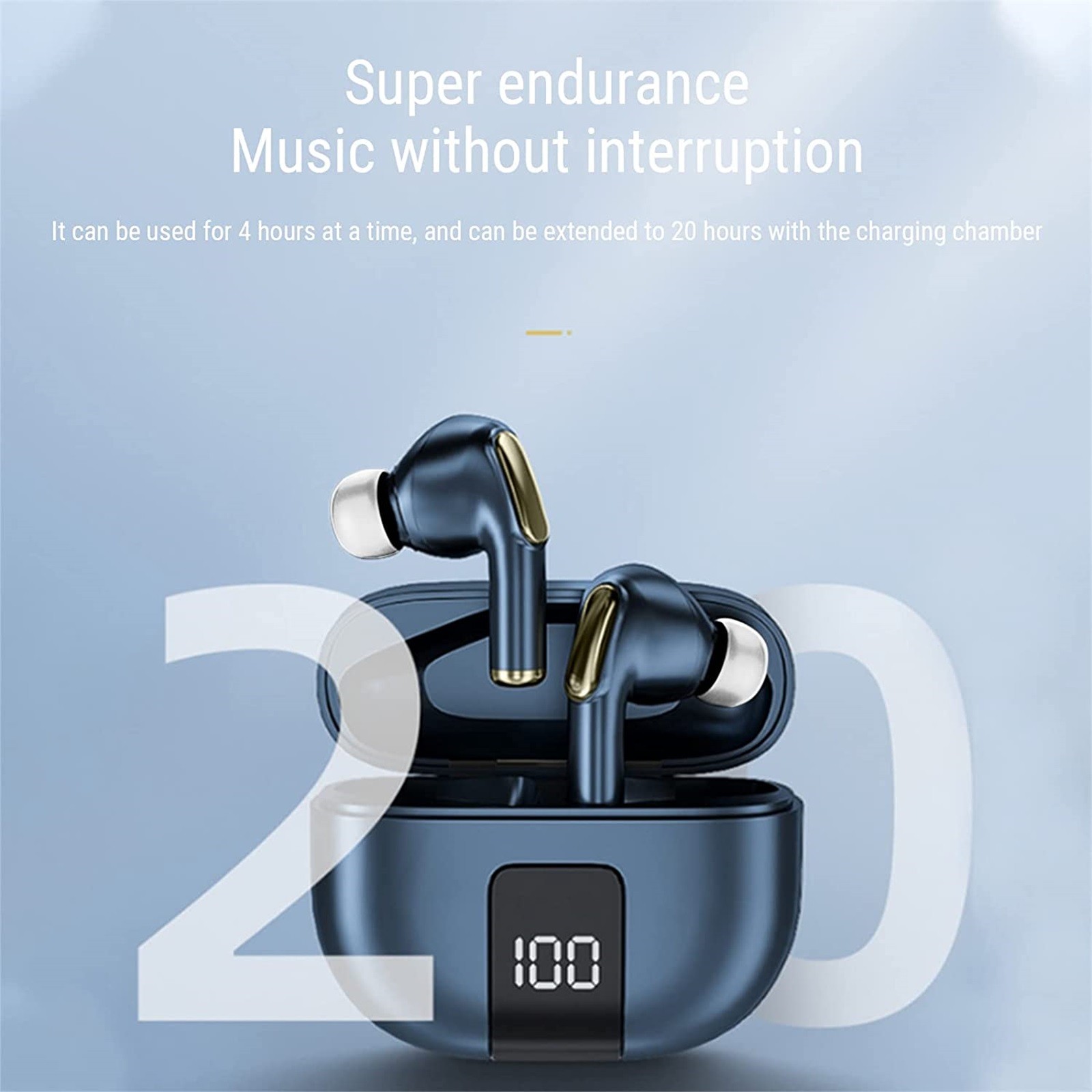 Zenmele Bluetooth Headset Wireless Bluetooth Headphones In Ear Stereo Earbuds Led Number 7599