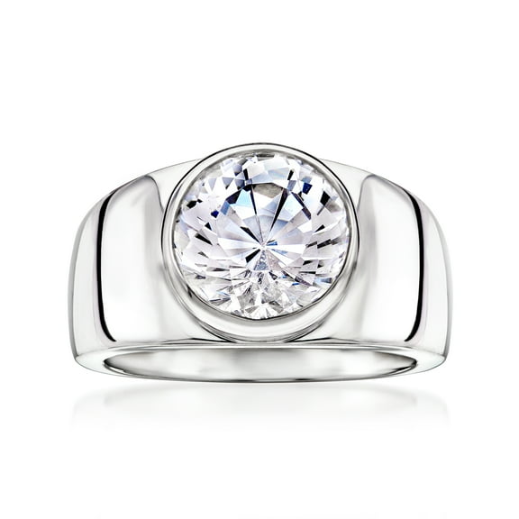 Ross-Simons 3.50 Carat Bezel-Set CZ Ring in Sterling Silver, Women's, Adult
