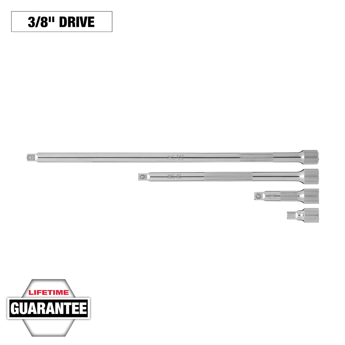Milwaukee Tool 4pc 3/8&rdquo; Drive Extension Set