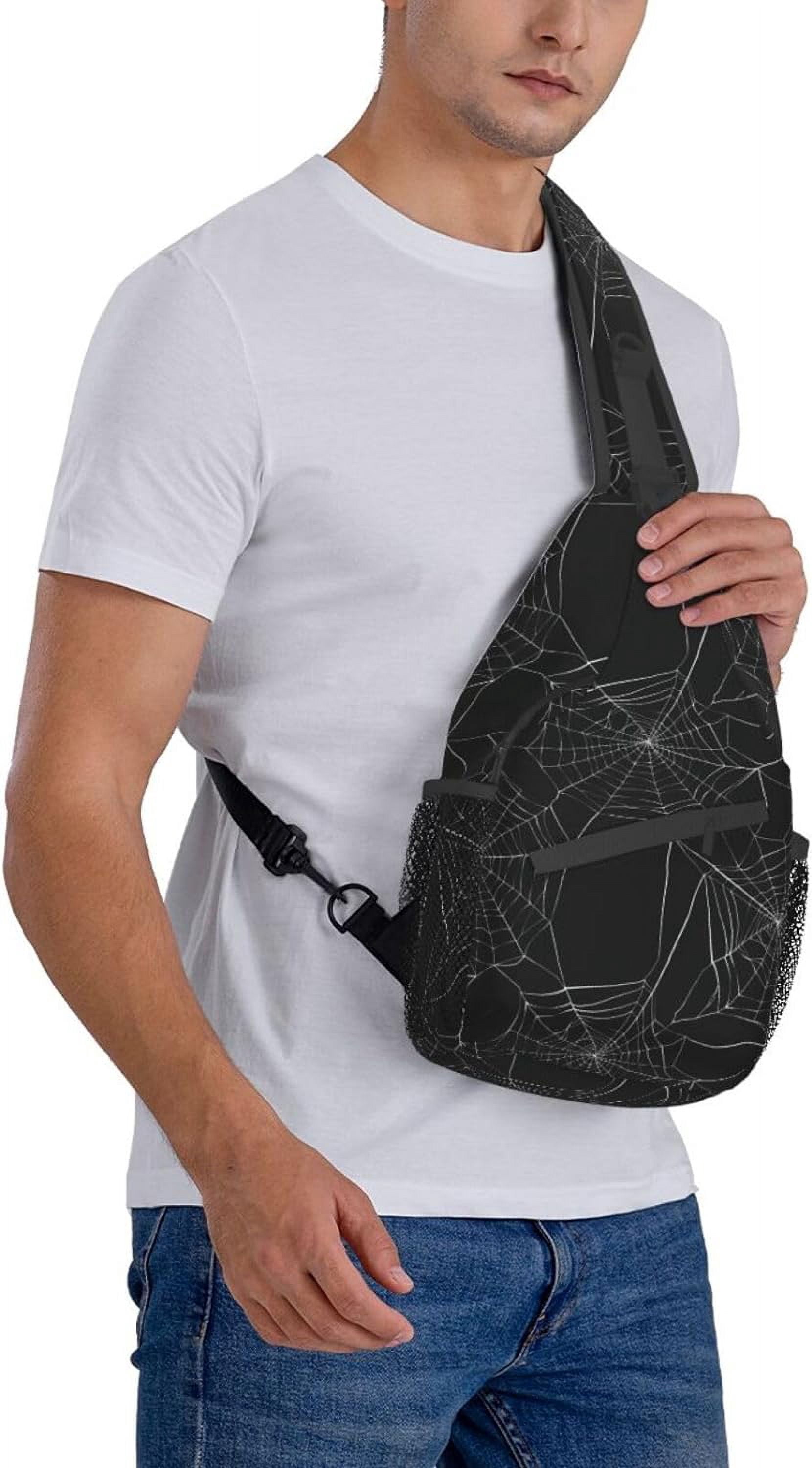 Halloween Spider Web Sling Bag Crossbody Hiking Travel Chest Bags Backpack Shoulder Daypack for Women Men