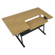 Sew Ready Eclipse Sewing and Craft Table with Adjustable Platform in Black / Maple