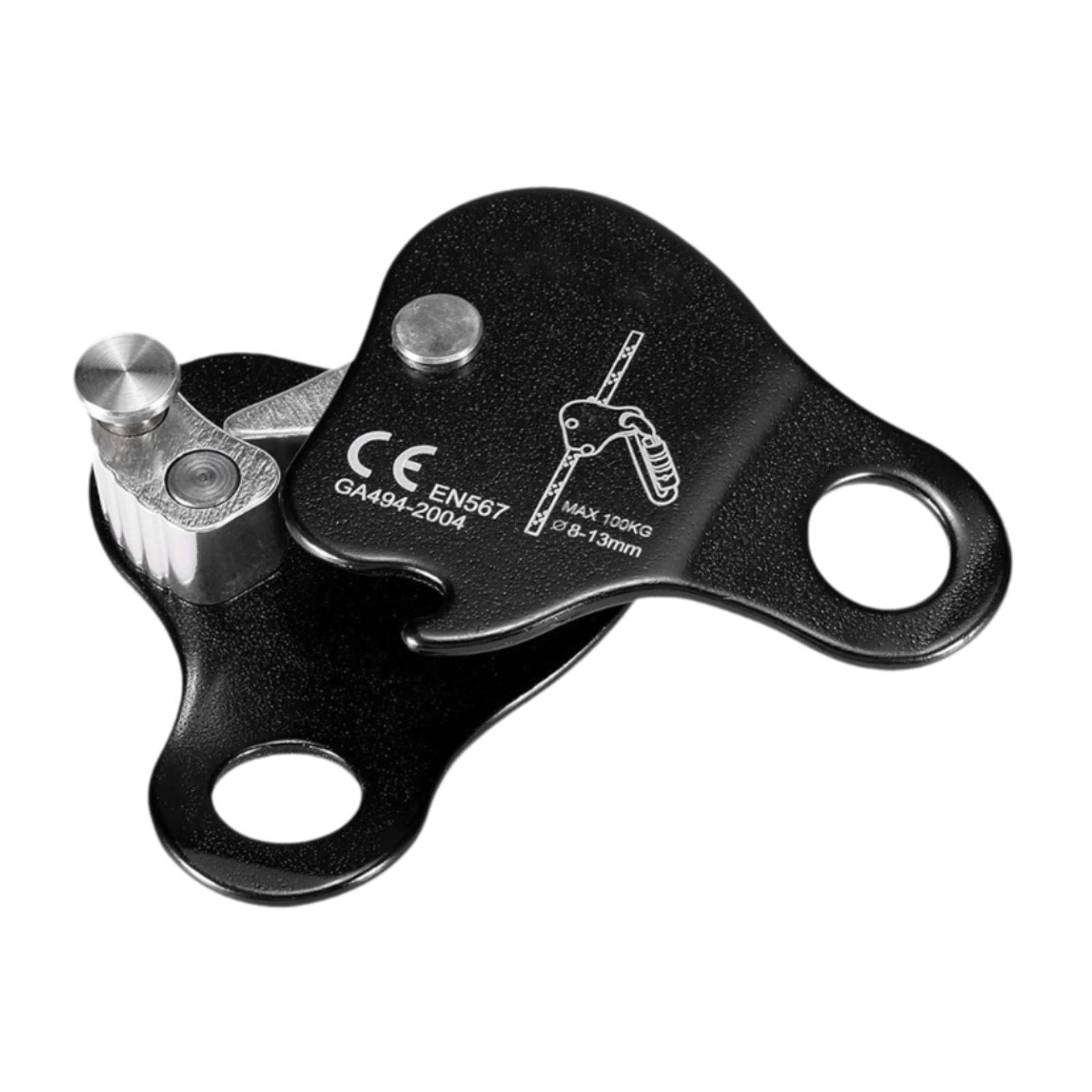 koolsoo Climbing Rope Grab Falling Arrester Belay Rope Equipment Protection Adjuster for Outdoor Rappelling Expedition Mountaineering Black