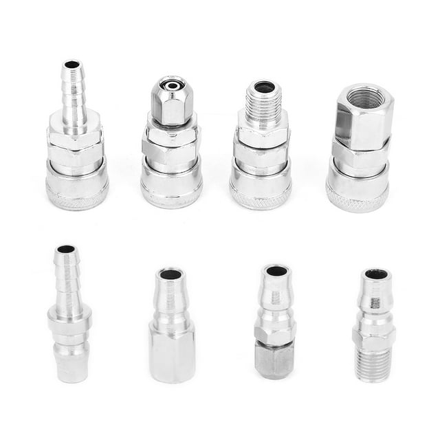 Juego de 8 conectores rápidos neumáticos de 3/8" para manguera de compresor de aire