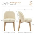 thumbnail image 3 of Zesthouse Wooden Dining Chairs Set of 2, Upholstered Linen Fabric Dining Room Chairs, Mid Century Modern Kitchen Chair with Curved Backrest, Vintage Brushed Brown Wood Legs, Beige, 3 of 10
