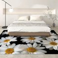 thumbnail image 4 of Washable Rug Modern Area Rug 3x5 ft Chrysanthemum Black Background Low Pile Bedroom Rug, Living Room Rug No Shedding Large Area Rug Lightweight Machine Washble Rug for Home, 4 of 7