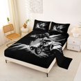 thumbnail image 2 of Castle Fairy Monochrome Dirt Bike Full Size Sheets 4-Piece for Kids, Gray Splash Design Bed Sheets for Bedroom, Gray Black, 2 of 6