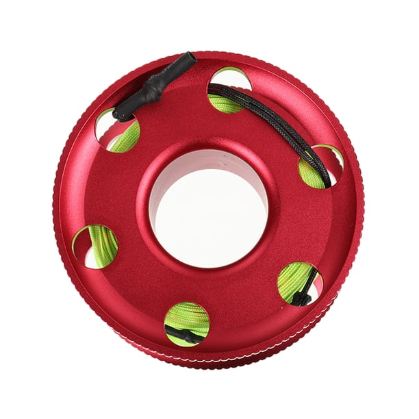 Soidarity Carrete de dedo de buceo profesional de alta densidad 50m cuerda de aluminio Tech Spool con gancho a presión suministros de accesorios Deportes acuáticos Rojo