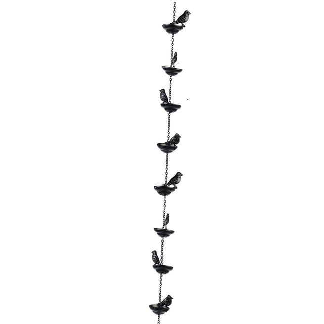 Cadenas de protección contra aves para canaletas, recolectores de agua de lluvia de metal para exteriores 8 pájaros