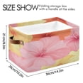 thumbnail image 4 of Pinkish Yellow Orange Hibiscus Flowers Square Storage Bins with Handles Collapsible Containing Box 2 Packs, 4 of 9