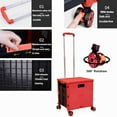 thumbnail image 4 of ATTACK SHARK Foldable Utility Cart with 4 Rotate Wheels, Red, 4 of 9