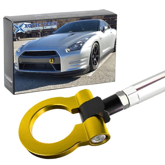 Xotic Tech Front Track Racing CNC Aluminum Gold Tow Hook JDM Compatible with Nissan GTR 350Z 370Z Infiniti Q50 Q60
