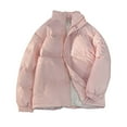 thumbnail image 4 of hlysgo Men's Puffer Jackets no Hood Shiny Full Zip up Quilted Puffy Jacket Men's Winer Coats Heavyweight Thermal Padded Outerwear Coat Pink L, 4 of 4