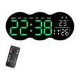 thumbnail image 1 of Reloj de pared digital LED con alarma electrónica, pantalla y luz nocturna, versátil pantalla verde, 1 of 9