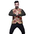 thumbnail image 4 of Atasi Dark Peach2 Texture Printed Wedding Jackets For Men Nehru Jacket Waist Coat For Festive Season-Large, 4 of 6