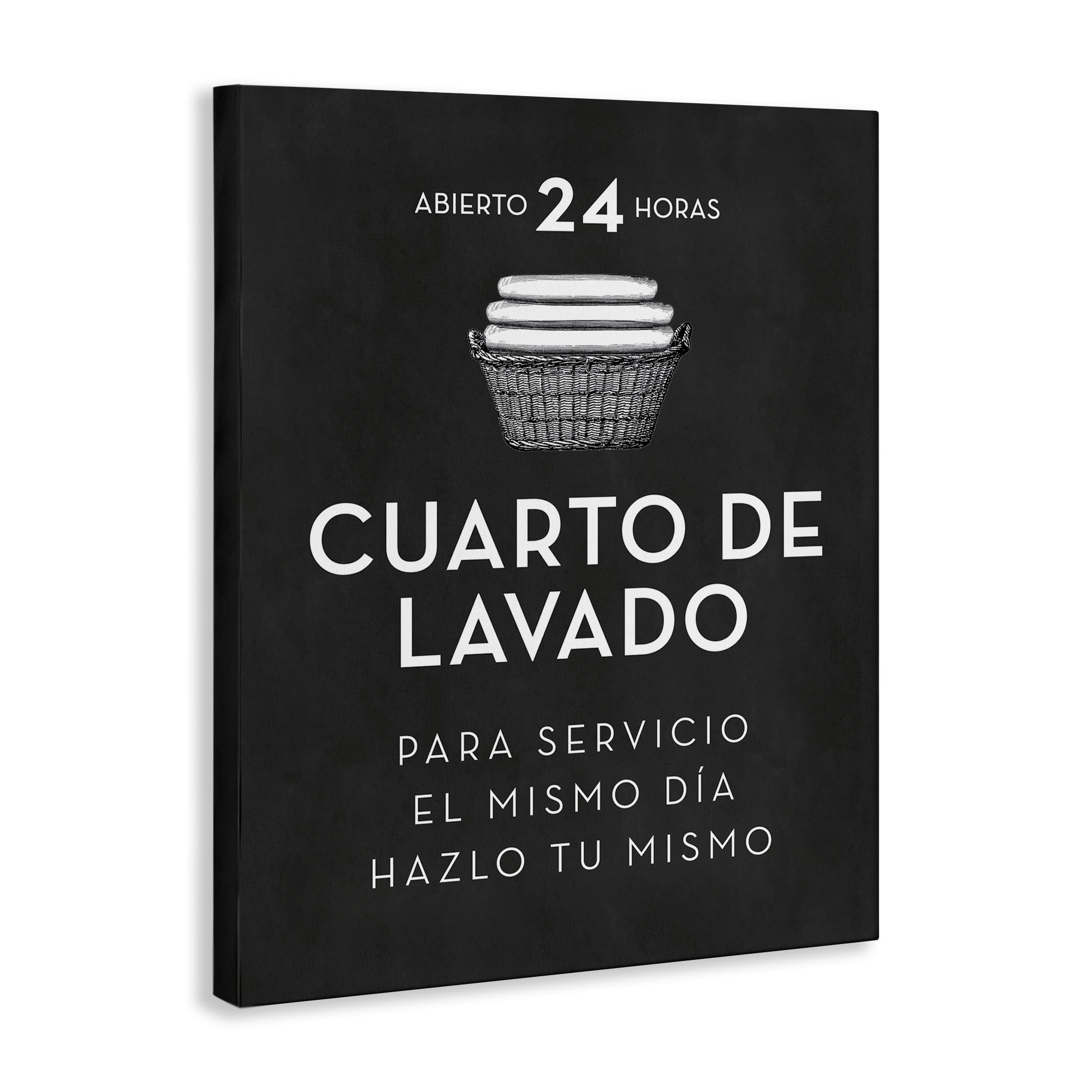 Stupell Industries Publicidad Día de Lavandería, Negro Bath & Laundry Painting Wrapped Canvas Art Print Wall Art, 24 x 30