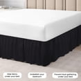 thumbnail image 2 of CCNY Bed Skirt Dust Ruffled Style Bedskirt Olympic Queen Adjustable Elastic 21" Inch Drop Length Microfiber Made Black Bedskirts, 2 of 6