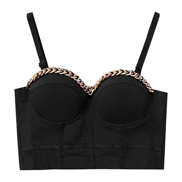 Playeras,Blusas y Tops,Ropa para Mujer Tallas grandes Corsé exterior de chaleco pequeño con sentido de encaje de moda sexy para mujer (Black, S)