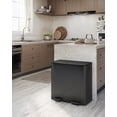 thumbnail image 2 of Dual Trash Can, 60 Liter (2x30L)/80 Liter (2x40L) Stainless Steel Step Trash Can, Rectangular Garbage Bin with Inner Buckets, Suit for Kitchen Office Home Use, 2 of 9