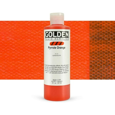 UPC: 0738797227651 | Golden Fluid Acrylic Paint – Pyrrole Orange  8 oz