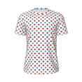 thumbnail image 5 of Wukai Red Blue Polka Dots Print Men's Short-Sleeved Mesh T-Shirt,Quick-Dry Short Sleeve Workout T-Shirt-X-Small, 5 of 8