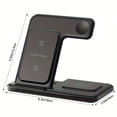 thumbnail image 2 of 15W Fast Charging 3-in-1 Wireless Charger for iPhone 15 Pro/14 Pro/Pro Max, Apple Watch & AirPods, Black, 2 of 8