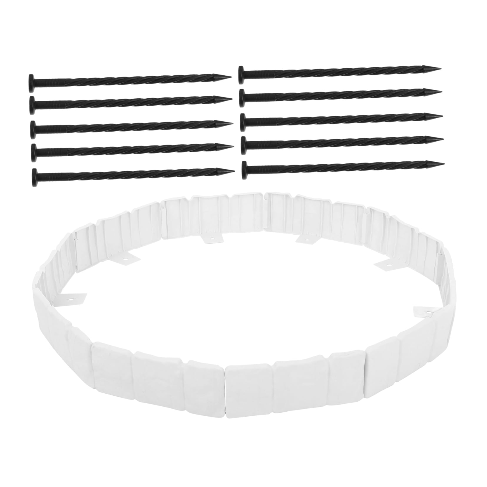 10 Pcs Plastic Garden Edging Landscape Round Decoration Edge Fence White