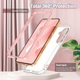 thumbnail image 2 of Petocase Marble Pattern Shockproof Rugged Cell Phone Case for Samsung Galaxy S24 Plus 5G, Pink, 2 of 7