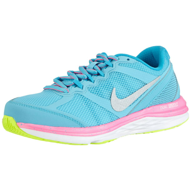 Nike Girl's Dual Fusion (GS) Running Shoes Blue Pink - Walmart.com