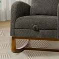 thumbnail image 6 of Rocking Chair Nursery, Nursery Rocking Chairs with Retractable Footrest & Side Pocket, Comfy Rocking Chairs in Boucle Fabric, Reading Arm Glider Chair for Bedroom, Living Room, Office, Charcoal, 6 of 8