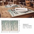 thumbnail image 3 of Placemats Set of 4, Teal Green Eucalyptus Leaves Woven Placemat, Linen Place Mats for Kitchen/Dining Tables, Spring Plants Country Beige Washable Table Mats for Party, 3 of 8