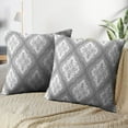 thumbnail image 4 of LALILO Throw Pillow Covers Classic Damask Damask Simple Royal Grid Swirl Cushion Cover 18" x 18", 2 Pack, 4 of 6