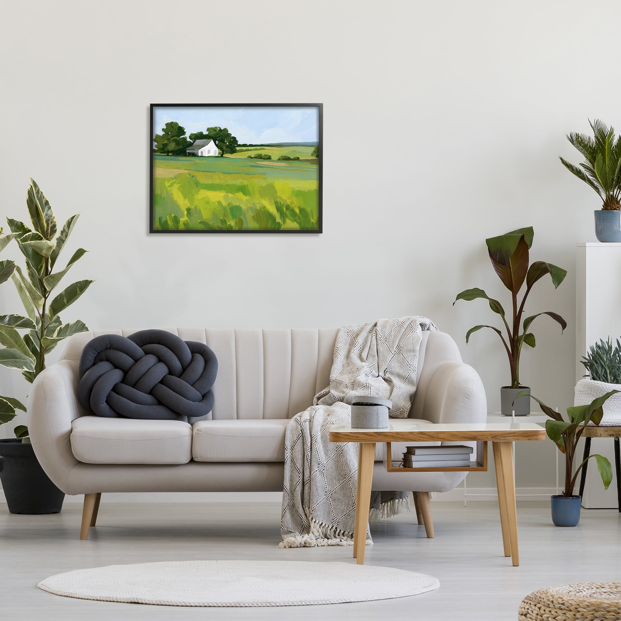 Stupell Rural Barn Abstract Scenery Landscape Painting Black Framed Art Print Wall Art