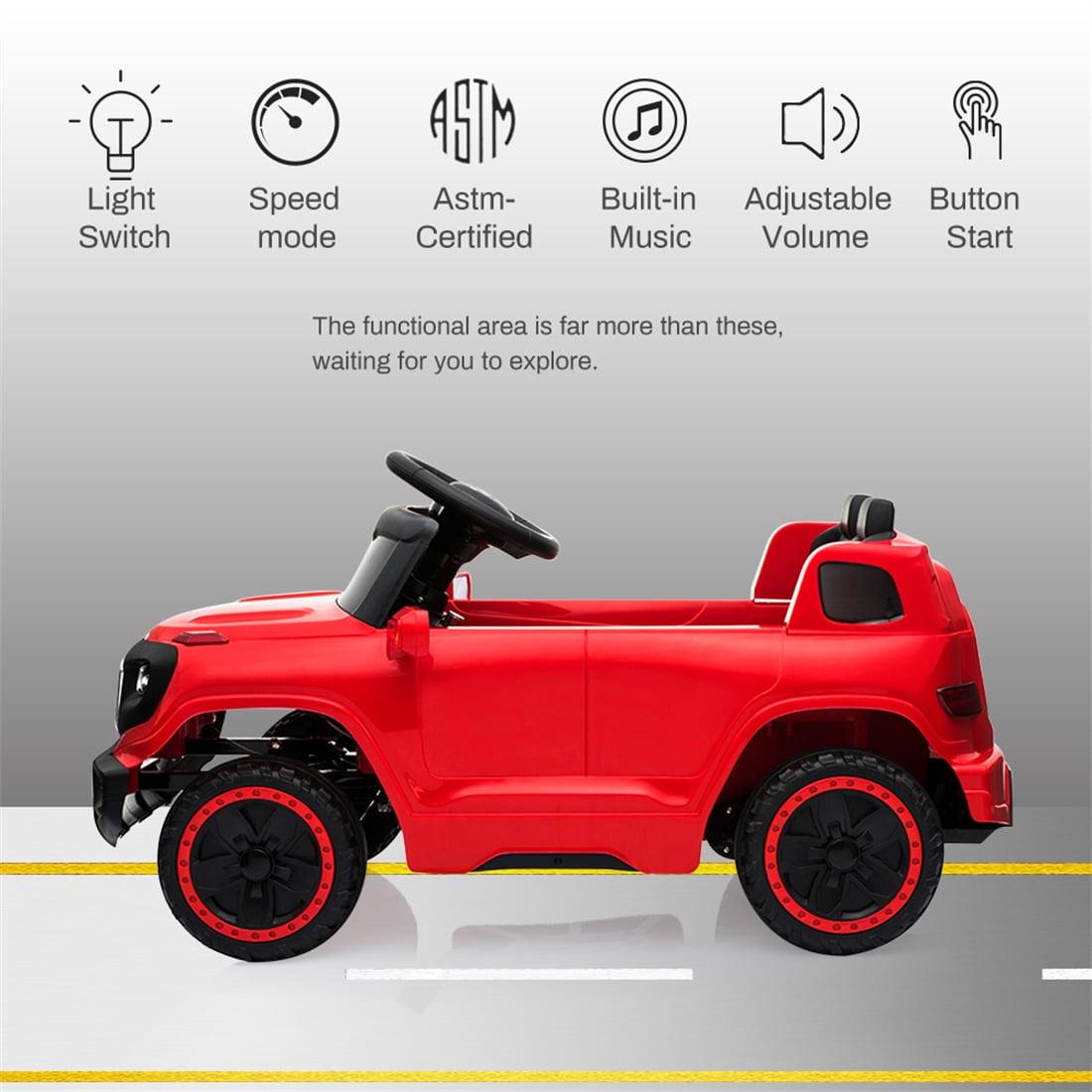 CIPACHO 6V Electric Remote Control Car, Kids Toddler Ride On Vehicles, Children's Toy Car with 3 Speeds, Music, LED Lights, Red CIPACHO 6V Electric Remote Control Car, Kids Toddler Ride On Vehicles, Children's Toy Car with 3 Speeds, Music, LED Lights, Red