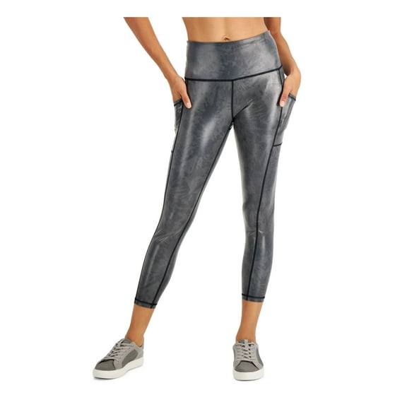 IDEOLOGY Womens Black Stretch Moisture Wicking Pocketed Upf50 Compression Flat Seems Active Wear High Waist Pants XL